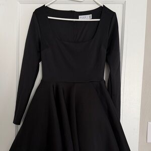 Club L London Elegant Black Long Sleeve Dress